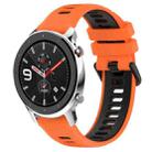 For Amazfit GTR 4 22MM Sports Two-Color Silicone Watch Band(Orange+Black) - 1