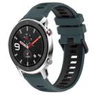 For Amazfit GTR 4 22MM Sports Two-Color Silicone Watch Band(Olive Green + Black) - 1
