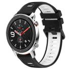 For Amazfit GTR 4 22MM Sports Two-Color Silicone Watch Band(Black+White) - 1