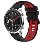 For Amazfit GTR 4 22MM Sports Two-Color Silicone Watch Band(Black+Red) - 1