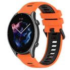 For Amazfit GTR 3 22MM Sports Two-Color Silicone Watch Band(Orange+Black) - 1