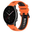 For Amazfit GTR 2e 22MM Sports Two-Color Silicone Watch Band(Orange+Black) - 1