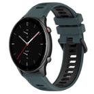For Amazfit GTR 2e 22MM Sports Two-Color Silicone Watch Band(Olive Green + Black) - 1
