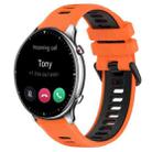 For Amazfit GTR 2 22MM Sports Two-Color Silicone Watch Band(Orange+Black) - 1