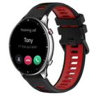 For Amazfit GTR 2 22MM Sports Two-Color Silicone Watch Band(Black+Red) - 1