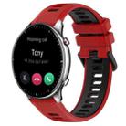 For Amazfit GTR 2 22MM Sports Two-Color Silicone Watch Band(Red+Black) - 1