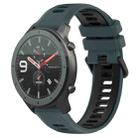 For Amazfit GTR 47mm 22MM Sports Two-Color Silicone Watch Band(Olive Green + Black) - 1