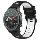 For Amazfit GTR 47mm 22MM Sports Two-Color Silicone Watch Band(Black+White) - 1