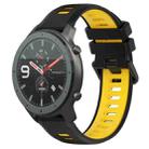 For Amazfit GTR 47mm 22MM Sports Two-Color Silicone Watch Band(Black+Yellow) - 1