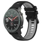 For Amazfit GTR 47mm 22MM Sports Two-Color Silicone Watch Band(Black+Grey) - 1