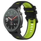 For Amazfit GTR 47mm 22MM Sports Two-Color Silicone Watch Band(Black+Green) - 1