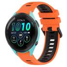 For Garmin Forerunner 265 22mm Sports Two-Color Silicone Watch Band(Orange+Black) - 1