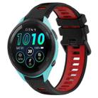 For Garmin Forerunner 265 22mm Sports Two-Color Silicone Watch Band(Black+Red) - 1