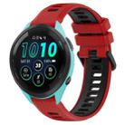 For Garmin Forerunner 265 22mm Sports Two-Color Silicone Watch Band(Red+Black) - 1