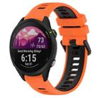 For Garmin Forerunner 255 22mm Sports Two-Color Silicone Watch Band(Orange+Black) - 1