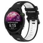 For Garmin Forerunner 255 Music 22mm Sports Two-Color Silicone Watch Band(Black+White) - 1