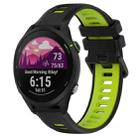 For Garmin Forerunner 255 Music 22mm Sports Two-Color Silicone Watch Band(Black+Green) - 1