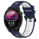 For Garmin Forerunner 255 Music 22mm Sports Two-Color Silicone Watch Band(Midnight Blue+White) - 1