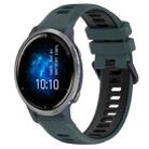 For Garmin Venu 2 22mm Sports Two-Color Silicone Watch Band(Olive Green+Black) - 1
