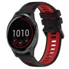 For Garmin Vivoactive 4 22mm Sports Two-Color Silicone Watch Band(Black+Red) - 1