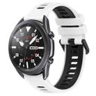 For Samsung Galaxy Watch3 45mm 22mm Sports Two-Color Silicone Watch Band(White+Black) - 1