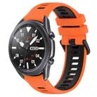 For Samsung Galaxy Watch3 45mm 22mm Sports Two-Color Silicone Watch Band(Orange+Black) - 1