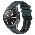 For Samsung Galaxy Watch3 45mm 22mm Sports Two-Color Silicone Watch Band(Olive Green+Black) - 1