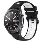 For Samsung Galaxy Watch3 45mm 22mm Sports Two-Color Silicone Watch Band(Black+White) - 1