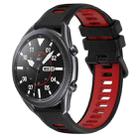 For Samsung Galaxy Watch3 45mm 22mm Sports Two-Color Silicone Watch Band(Black+Red) - 1