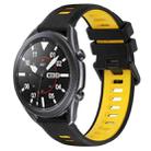 For Samsung Galaxy Watch3 45mm 22mm Sports Two-Color Silicone Watch Band(Black+Yellow) - 1