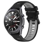 For Samsung Galaxy Watch3 45mm 22mm Sports Two-Color Silicone Watch Band(Black+Grey) - 1