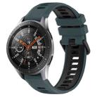 For Samsung Galaxy Watch 46mm 22mm Sports Two-Color Silicone Watch Band(Olive Green+Black) - 1