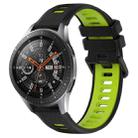 For Samsung Galaxy Watch 46mm 22mm Sports Two-Color Silicone Watch Band(Black+Green) - 1