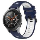 For Samsung Galaxy Watch 46mm 22mm Sports Two-Color Silicone Watch Band(Midnight Blue+White) - 1