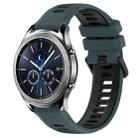 For Samsung Gear S3 Classic 22mm Sports Two-Color Silicone Watch Band(Olive Green+Black) - 1