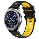 For Samsung Gear S3 Classic 22mm Sports Two-Color Silicone Watch Band(Black+Yellow) - 1