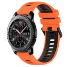 For Samsung Gear S3 Frontier 22mm Sports Two-Color Silicone Watch Band(Orange+Black) - 1