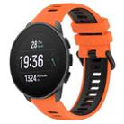 For SUUNTO 9 Peak Pro 22mm Sports Two-Color Silicone Watch Band(Orange+Black) - 1