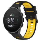 For SUUNTO 9 Peak Pro 22mm Sports Two-Color Silicone Watch Band(Black+Yellow) - 1