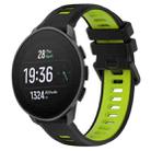 For SUUNTO 9 Peak Pro 22mm Sports Two-Color Silicone Watch Band(Black+Green) - 1