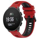 For SUUNTO 9 Peak Pro 22mm Sports Two-Color Silicone Watch Band(Red+Black) - 1