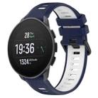 For SUUNTO 9 Peak Pro 22mm Sports Two-Color Silicone Watch Band(Midnight Blue+White) - 1