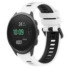 For SUUNTO 5 Peak 22mm Sports Two-Color Silicone Watch Band(White+Black) - 1