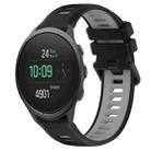 For SUUNTO 5 Peak 22mm Sports Two-Color Silicone Watch Band(Black+Grey) - 1