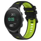 For SUUNTO 5 Peak 22mm Sports Two-Color Silicone Watch Band(Black+Green) - 1