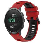 For SUUNTO 5 Peak 22mm Sports Two-Color Silicone Watch Band(Red+Black) - 1