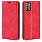 For Nokia G22 Retro-skin Magnetic Suction Leather Phone Case(Red) - 1