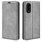 For OPPO A1 Pro 5G / Reno8 T 5G Retro-skin  Magnetic Suction Leather Phone Case(Grey) - 1