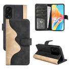 For OPPO A1 Pro 5G / Reno8 T 5G Stitching Horizontal Flip Leather Phone Case(Black) - 1