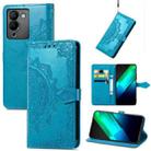 For Infinix Note 12 G96 Mandala Flower Embossed Leather Phone Case(Blue) - 1